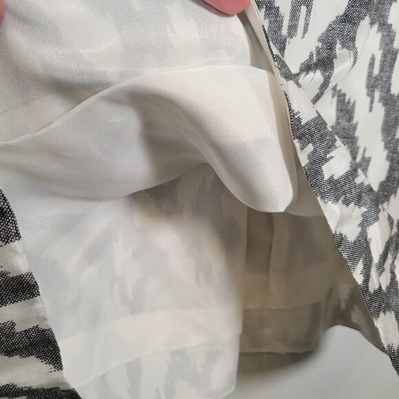 J.Crew Black Ikat Print Silk Flutter Sleeve Dress - Picture 7 of 10